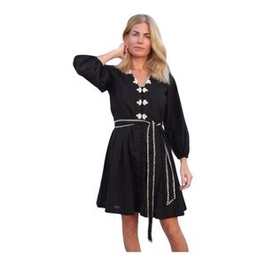 MAREA Black Solana Cotton Dress